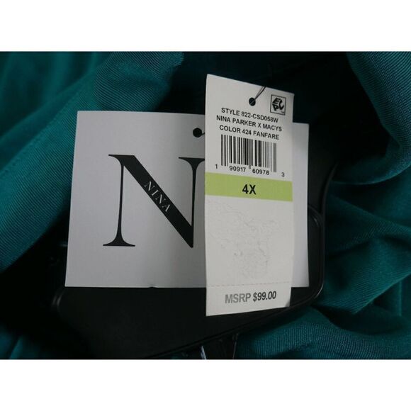 Nina Parker Trendy Plus Size Tie-Front Ruched Shirtdress 4X - Picture 9 of 10